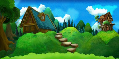 tepelerde forest yakınındaki iki ev 
