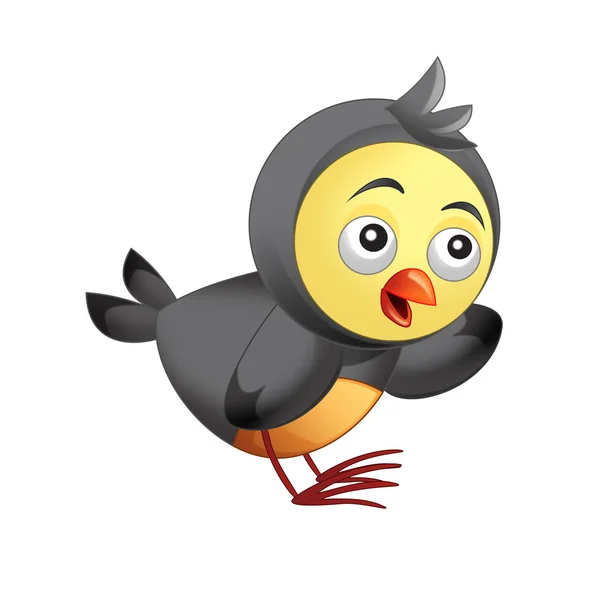 Αστεία πολύχρωμο πουλί κινουμένων σχεδίων — Φωτογραφία Αρχείου