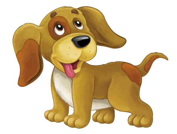 Cartoon happy dog is standing and looking — Stock Photo, Image