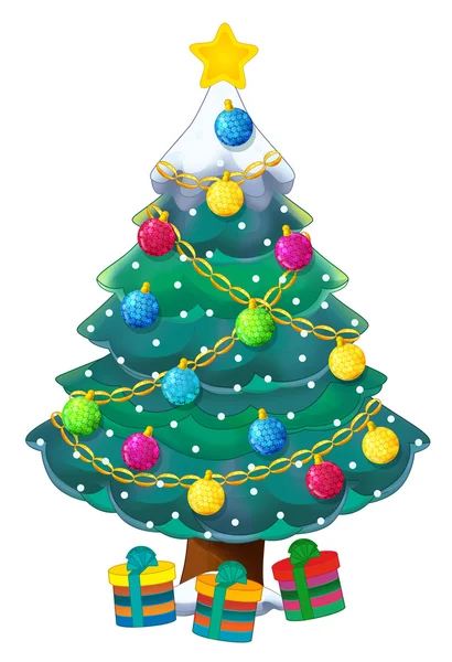 Cartoon christmas tree — Stock Photo, Image