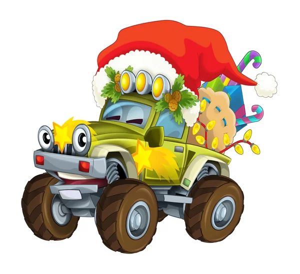 Cartoon Christmas Truck — Stockfoto