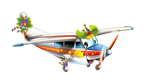 Dessin animé avion de Noël — Photo