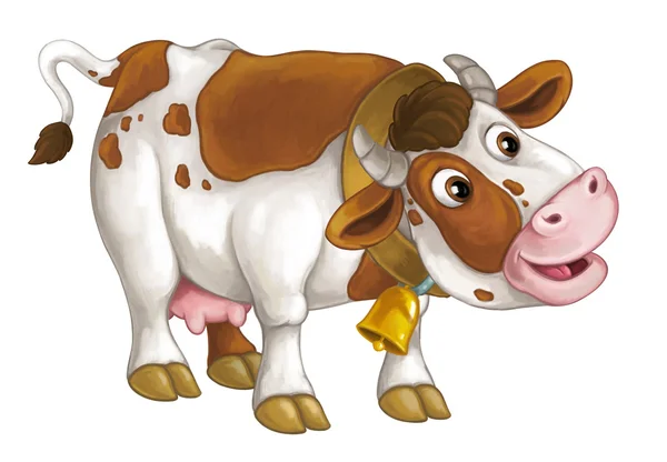 Vaca alegre está de pie, sonriendo y mirando —  Fotos de Stock