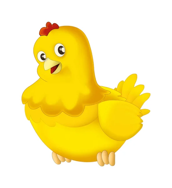 Cheerful little chicken is standing, smiling and looking — Stock Photo, Image