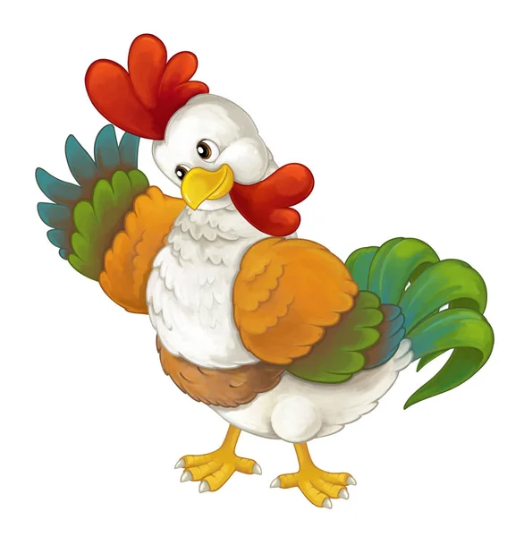 Cheerful rooster is standing, smiling and looking — Stock Photo, Image