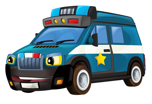 Cartoon politieauto - van — Stockfoto