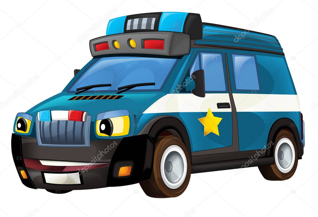 Cartoon police car - van 