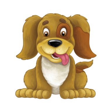 mutlu köpek oturan, gülümseyen ve seyir