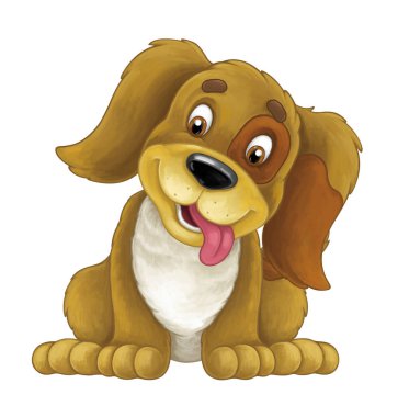 mutlu köpek oturan, gülümseyen ve seyir 