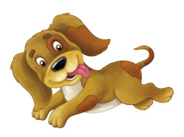 mutlu köpek oturan, gülümseyen ve seyir