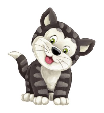 mutlu kedi gülümseyen ve seyir ayakta