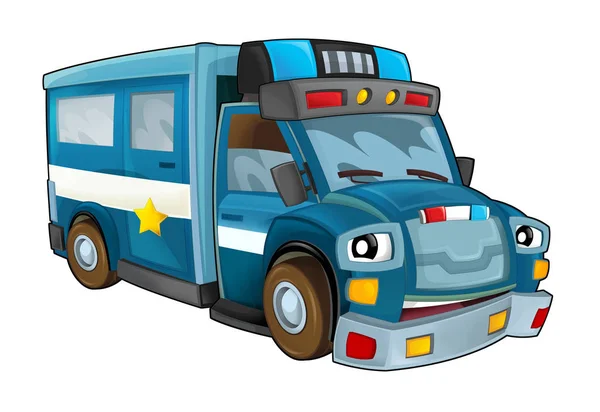 Cartoon politie-auto - vrachtwagen — Stockfoto