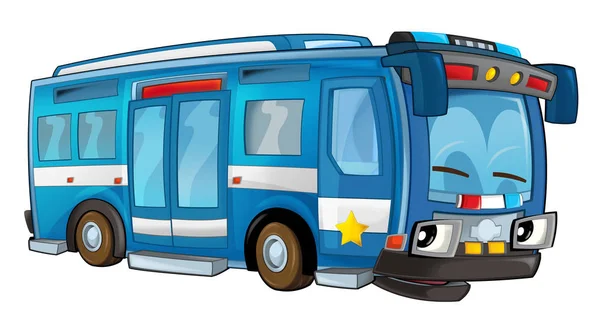 Kreslený policejní auto - bus — Stock fotografie
