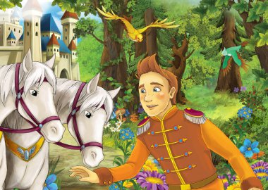 Orman - bazı seyahat yolunu yakınındaki atlar  