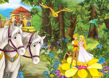 çekici çift çiçek orman üzerinde 