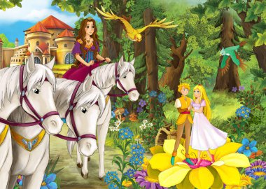 çayır çekici çift atlı kız