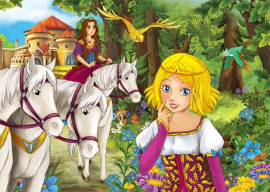 Kadınlar ormandaki castle - neşeli kız kardeş oteller