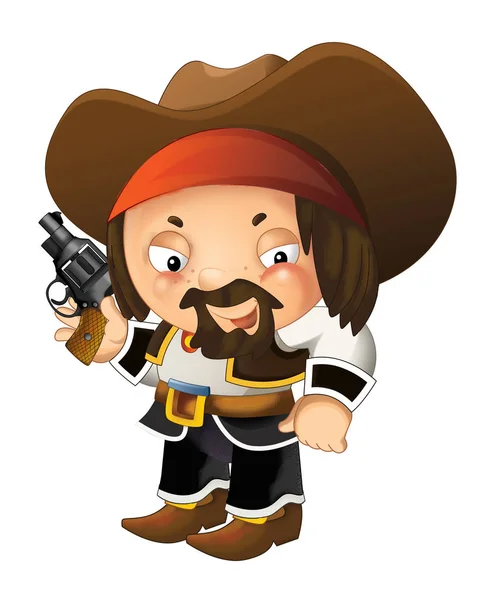 Cartoon western cowboy - isolated - illustration for children — Stock Photo, Image