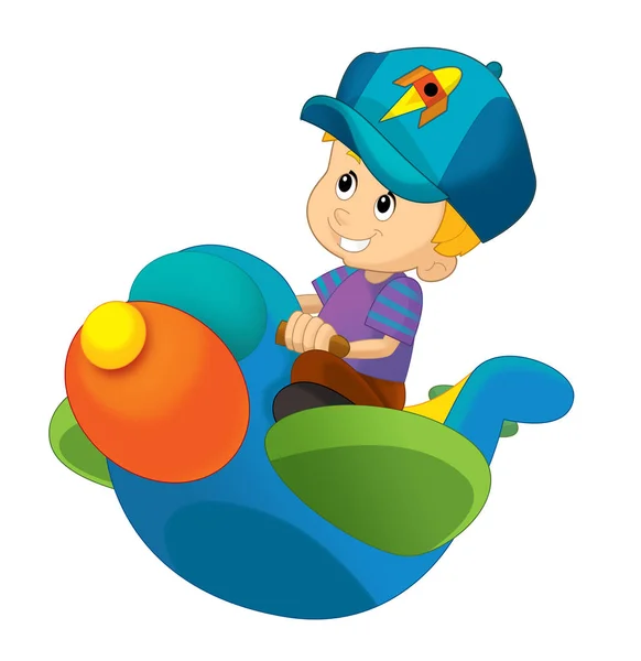 Cartoon Kid Toy Plane Isolated Illustration Children — Stock Photo, Image