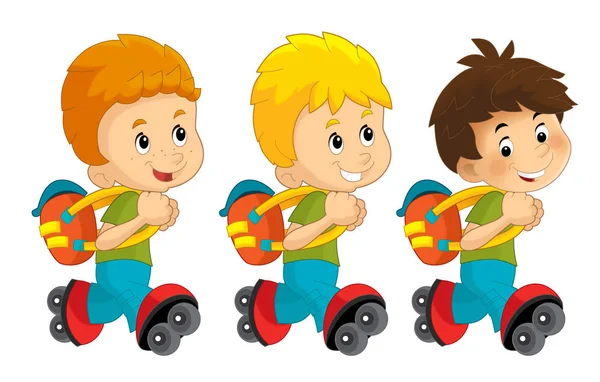 Young boys on roller skates — Stock Photo, Image