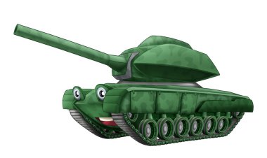 Karikatür mutlu tank - illüstrasyon çocuklar için