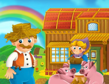 çiftlikte çalışan kadın ve erkek