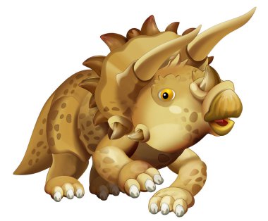 karikatür mutlu dinozor triceratops