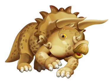 karikatür mutlu dinozor triceratops