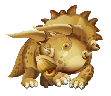 karikatür mutlu dinozor triceratops