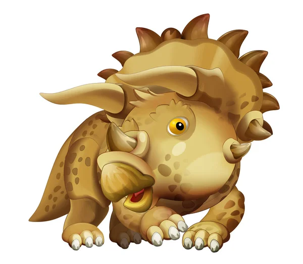 Cartoon šťastný dinosaurus triceratops — Stock fotografie