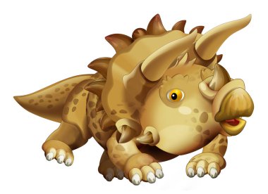 karikatür mutlu dinozor triceratops