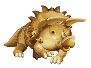 karikatür mutlu dinozor triceratops