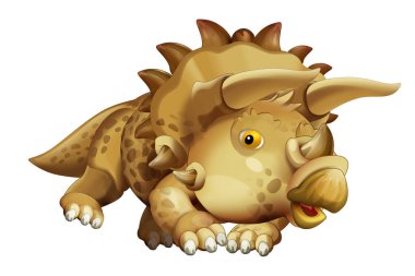 karikatür mutlu dinozor triceratops