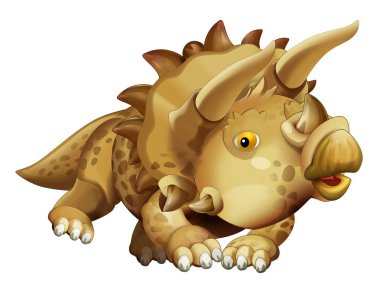 karikatür mutlu dinozor triceratops