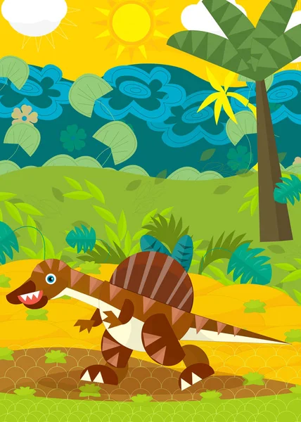 Ilustración de dinosaurios de dibujos animados para niños — Foto de Stock