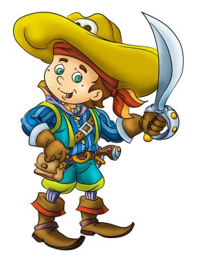 Ortaçağ korsan ile büyük kılıç ayakta 