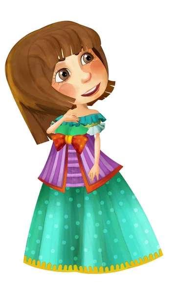 Cartoon medieval character beautiful princess — Stock Photo, Image