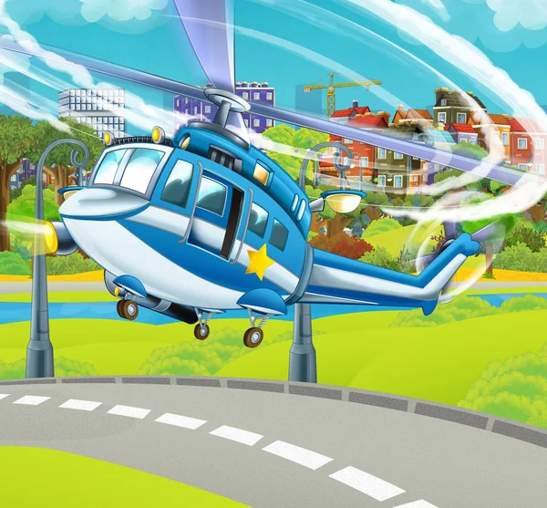 Polis helikopter illustration — Stockfoto