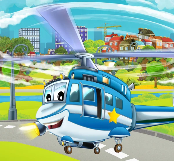 Policejní vrtulník ilustrace — Stock fotografie