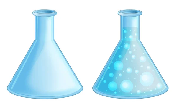 Tubos de vidro cartoon conjunto para a ciência — Fotografia de Stock