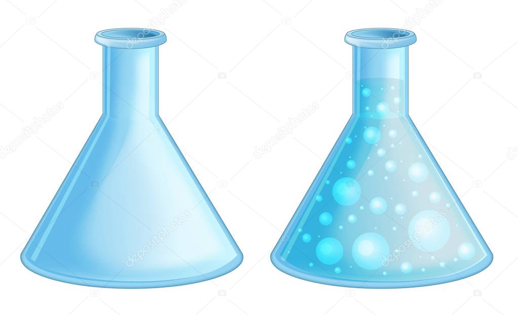 cartoon glass tubes set for science