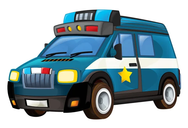 Cartoon police car truck — Stock Photo, Image