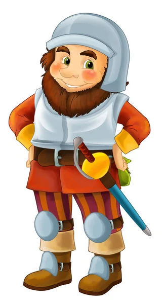卡通快乐小矮人战士 — 图库照片
