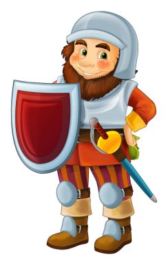 Karikatür mutlu cüce savaşçı