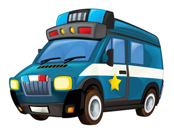 Карикатурный полицейский грузовик — стоковое фото