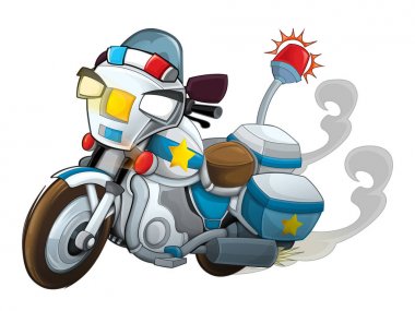 Çizgi film polis motosiklet