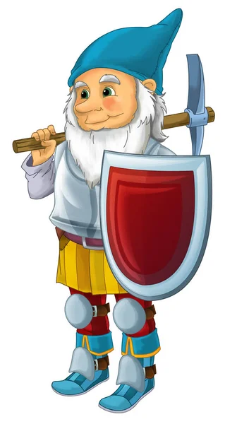 Cartoon happy dwarf warrior — Stock Photo, Image