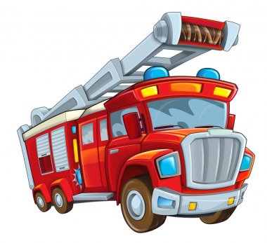 itfaiye kamyonu için araç olan çizgi film sahne