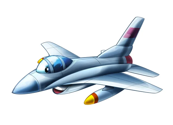 Çizgi film jet avcı uçağı askeri makine — Stok fotoğraf