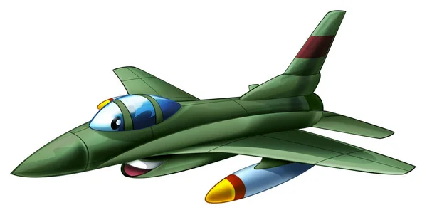 卡通喷气式战斗机军事机器 — 图库照片